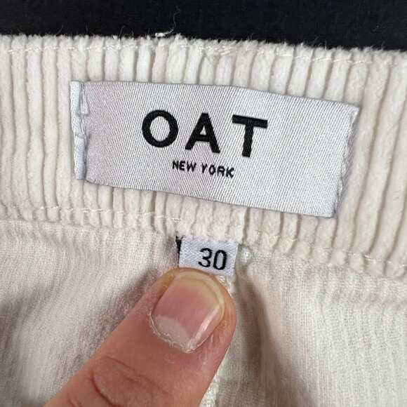 Oat New York Pants Women's 31x27* High Rise Skinny Crop Corduroy White Tag 30 - Picture 7 of 16